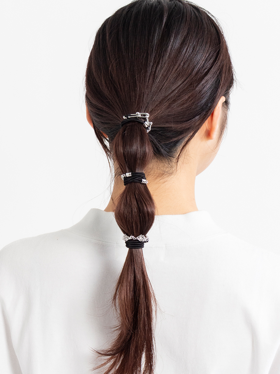 Cat & Metal Parts Hair Ties-3 Piece Set-キャットアンドメタルパーツ