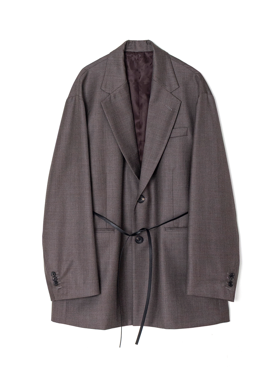 EXTRA FINE WOOL OVERSIZED SINGLE BREAST LONG JACKET-エクストラ