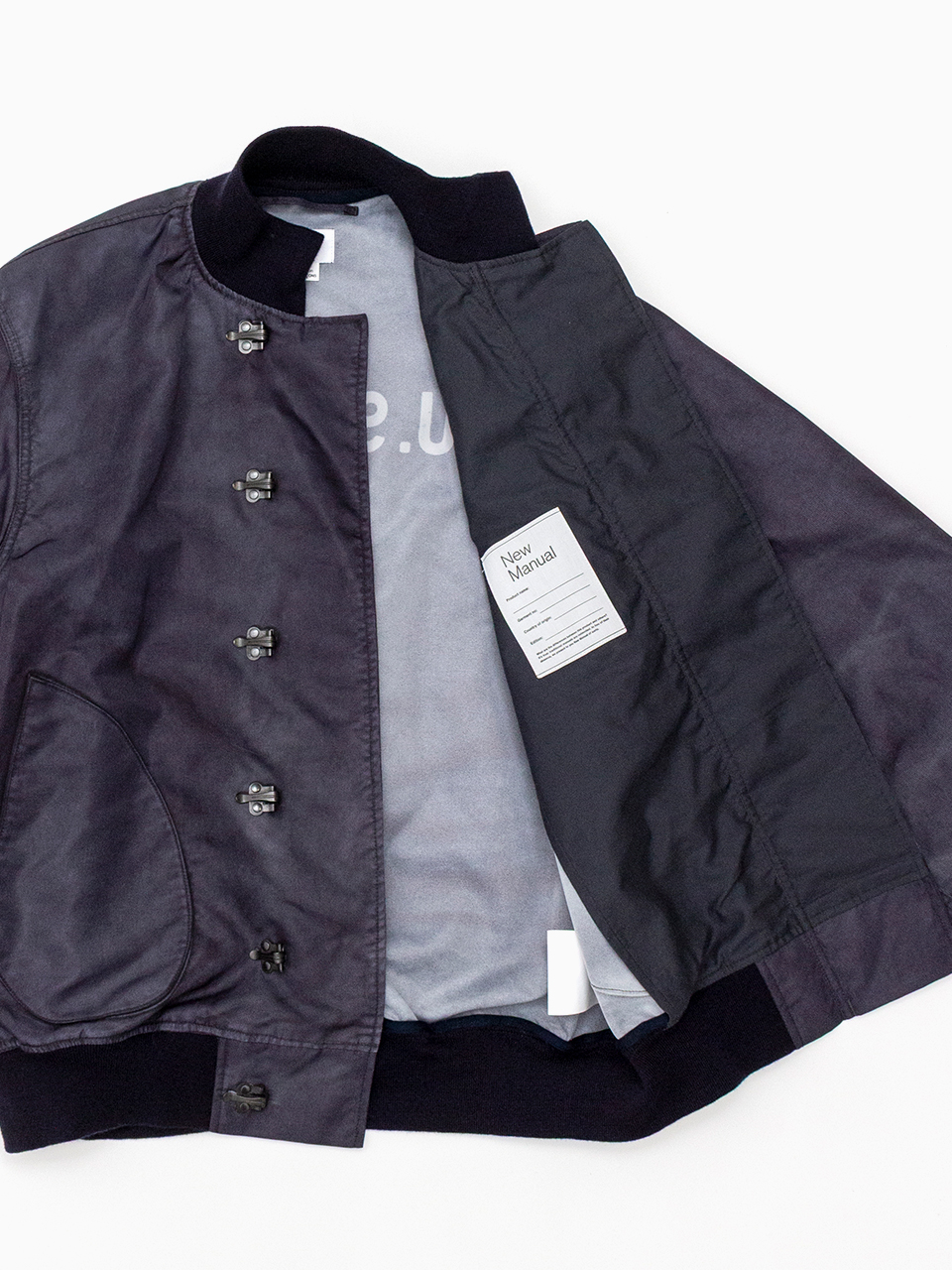 New Manual W-NAME Nylon twill transfer print jacket-ニュー