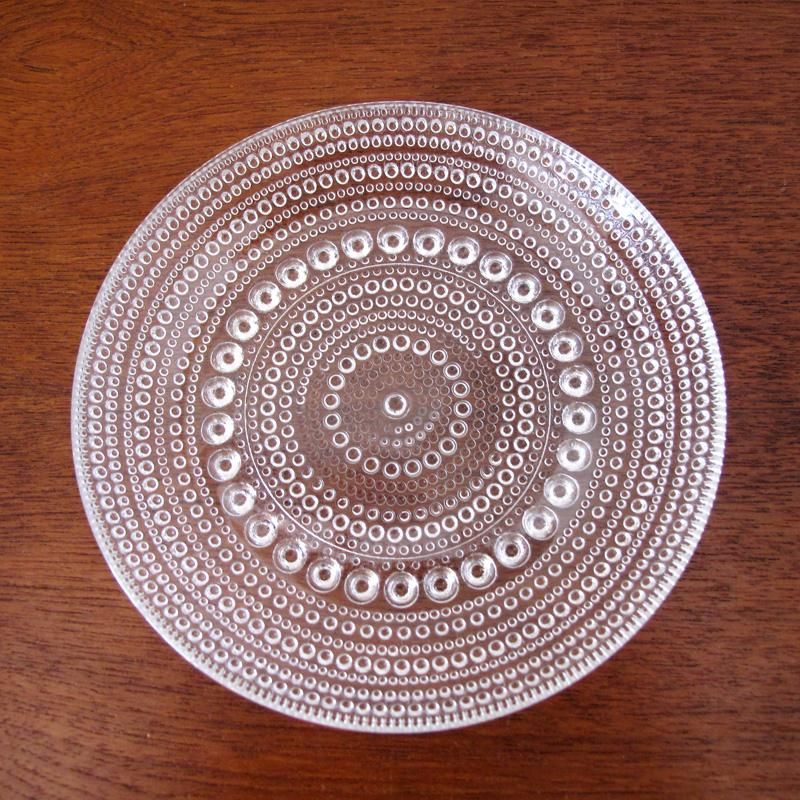 大皿25cm/ヴィンテージ/ヌータヤルヴィ/カステヘルミプレート　クリア 大皿25cm/ヴィンテージ/ヌータヤルヴィ/カステヘルミプレート