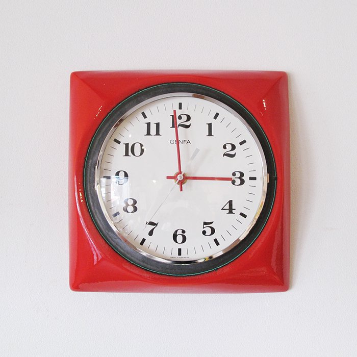 GENFA 陶製のウォールクロック/掛け時計/ヴィンテージクロック - 北欧