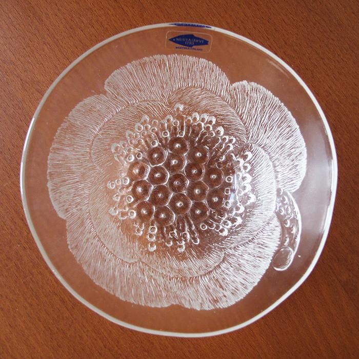 未使用　NUUTAJÄRVI Pioni ガラスボウル ヴィンテージ ヴィンテージ ヌータヤルヴィ Pioni 12cm