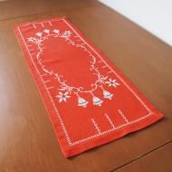 <img class='new_mark_img1' src='https://img.shop-pro.jp/img/new/icons12.gif' style='border:none;display:inline;margin:0px;padding:0px;width:auto;' />クリスマス刺繍のテーブルランナー /65.7×24.6【クリックポストOK】北欧ヴィンテージファブリック