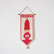 <img class='new_mark_img1' src='https://img.shop-pro.jp/img/new/icons12.gif' style='border:none;display:inline;margin:0px;padding:0px;width:auto;' />クリスマス 刺繍のタペストリー /18x45.5/ 北欧ヴィンテージファブリック