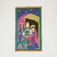 <img class='new_mark_img1' src='https://img.shop-pro.jp/img/new/icons12.gif' style='border:none;display:inline;margin:0px;padding:0px;width:auto;' />クリスマス キリストのタペストリー /31.7x54【クリックポストOK!】北欧ヴィンテージテキスタイル