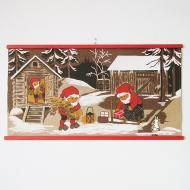 <img class='new_mark_img1' src='https://img.shop-pro.jp/img/new/icons12.gif' style='border:none;display:inline;margin:0px;padding:0px;width:auto;' />クリスマスのプリントタペストリー /64.5x34.3/ 北欧ヴィンテージテキスタイル