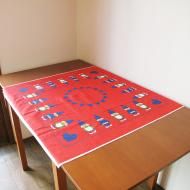 <img class='new_mark_img1' src='https://img.shop-pro.jp/img/new/icons12.gif' style='border:none;display:inline;margin:0px;padding:0px;width:auto;' />クリスマスのテーブルクロス /89.5×86【クリックポストOK】北欧ヴィンテージテキスタイル