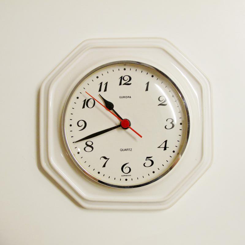 ヤマギワ陶製ウォールクロック ビンテージ アンティーク 掛け時計