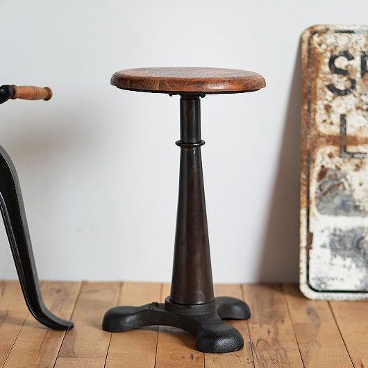 INDUSTRIAL SINGER STOOL | Another Life ― ANTIQUE FURNITURE＆NEW FURNITURE