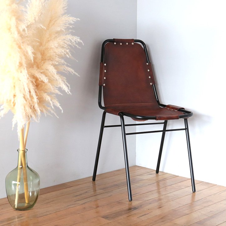 LEATHER CHAIR BLACK/BROWN