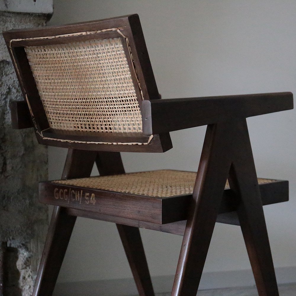 V-leg Office Chair（Burma Old Teak）] ピエールジャンヌレ 