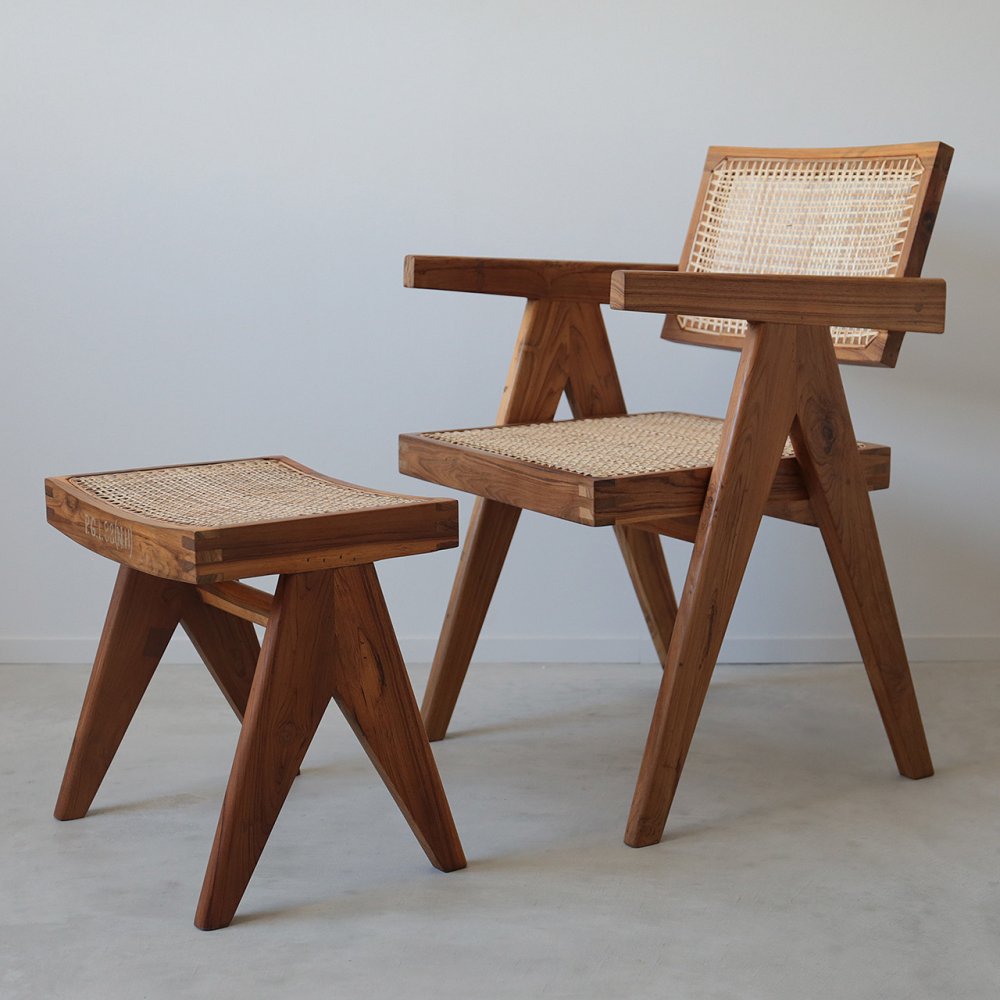 V-leg Office Chair（Burma Old Teak）] ピエールジャンヌレ 