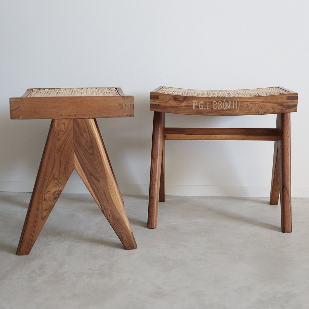 Low Stool（Burma Teak）] ピエールジャンヌレ PierreJeanneret リ