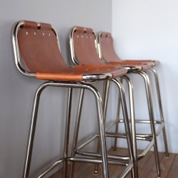 Les Arcs Bar Chair (Silver/Brown)