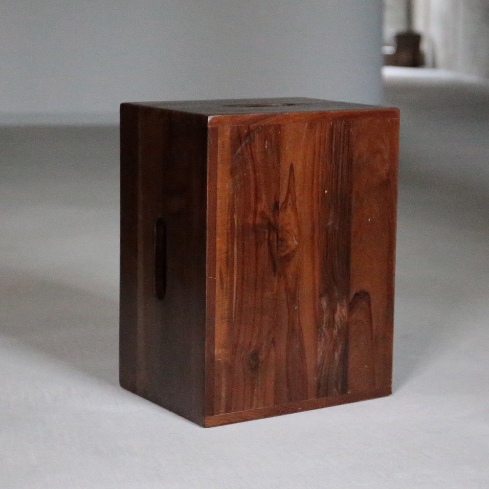 Cube stool（Burma Old Teak）] ル・コルビュジエ ピエールジャンヌレ リプロダクト | Another Life ―  ANTIQUE FURNITURE＆NEW FURNITURE