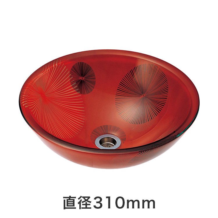 強化ガラス洗面ボウル 花火（直径310mm） - といれたす-トイレ