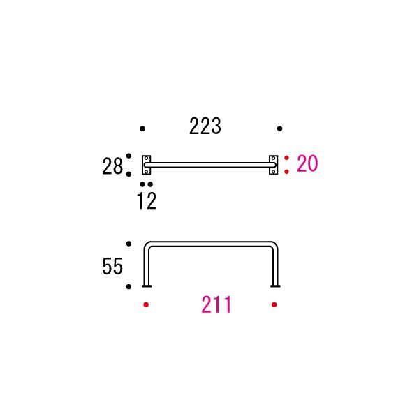 真鍮ヘアラインクリアー仕上げタオルバー 21B PF SQ HL - といれたす