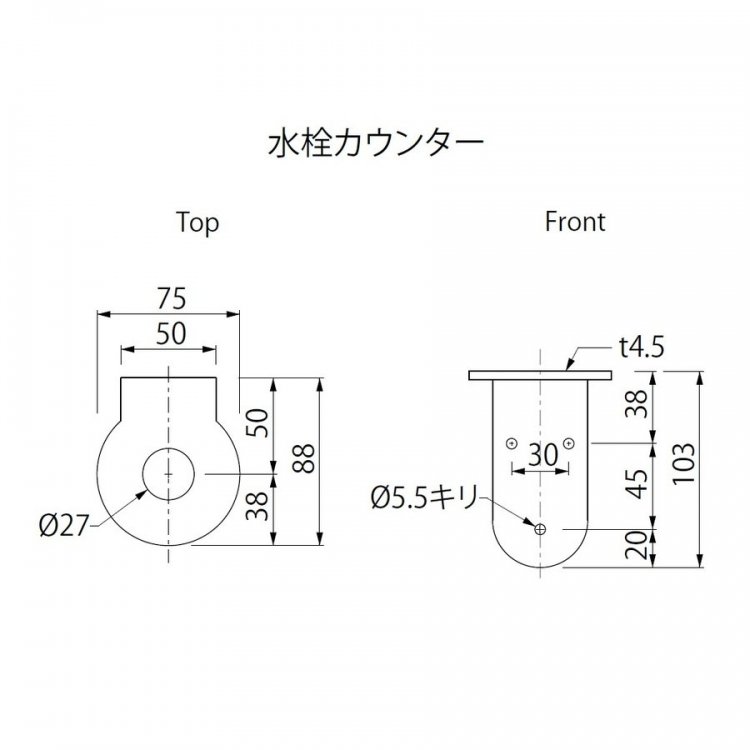 ポケット立豆栓カウンターセット 床給水×床排水ブロンズ - といれたす