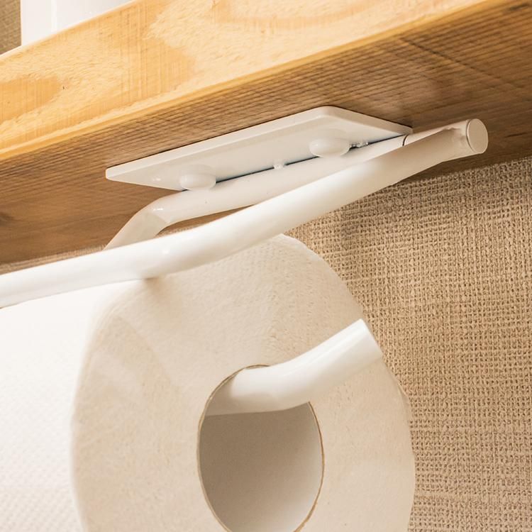 激安挑戦!! カウンター下付けアイアンペーパーホルダー 1連 ホワイト トイレ用設備