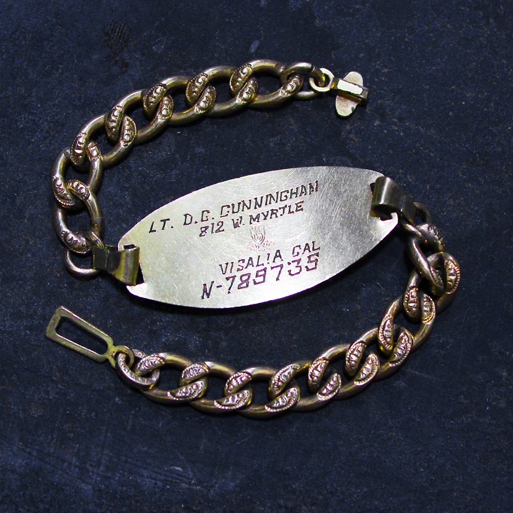 Vintage 1940's WWⅡ U.S. Navy Aviator ID Bracelet -10KGF 