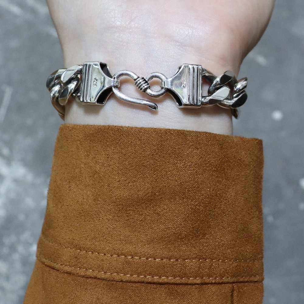 Silver 925 Heavy Thick Figaro Chain Bracelet -length 19cm × 17mm