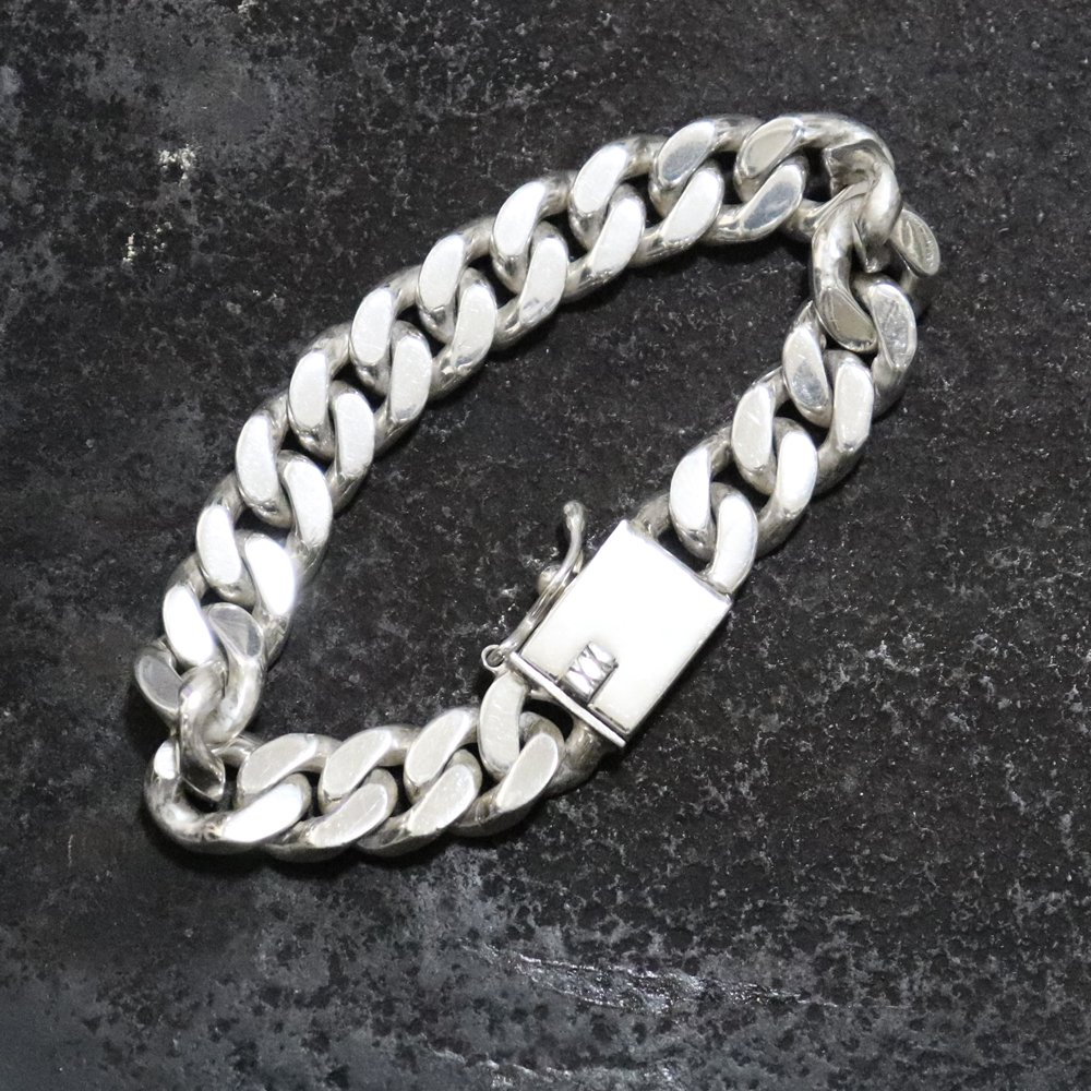 Silver 925 Heavy Chunky Curb Link Chain Bracelet -12mm wide 