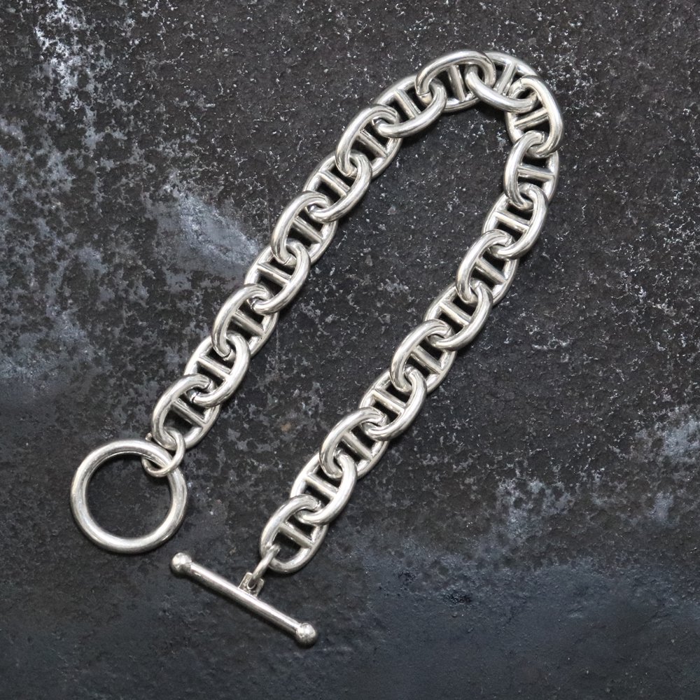 Silver 925 Anchor Link Chain Bracelet -10mm wide- ｜ シルバーチェーンブレスレット -  American Classics