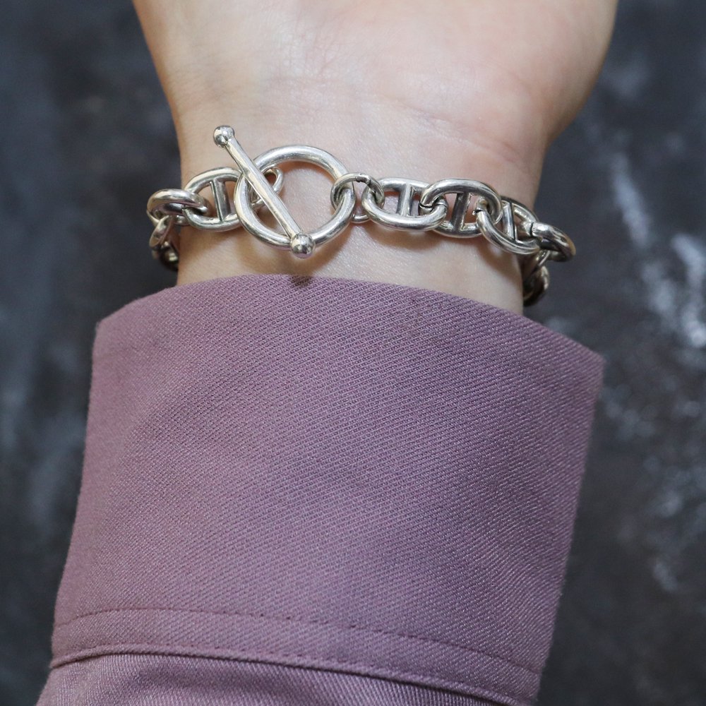 Silver 925 Anchor Link Chain Bracelet -10mm wide- ｜ シルバーチェーンブレスレット -  American Classics