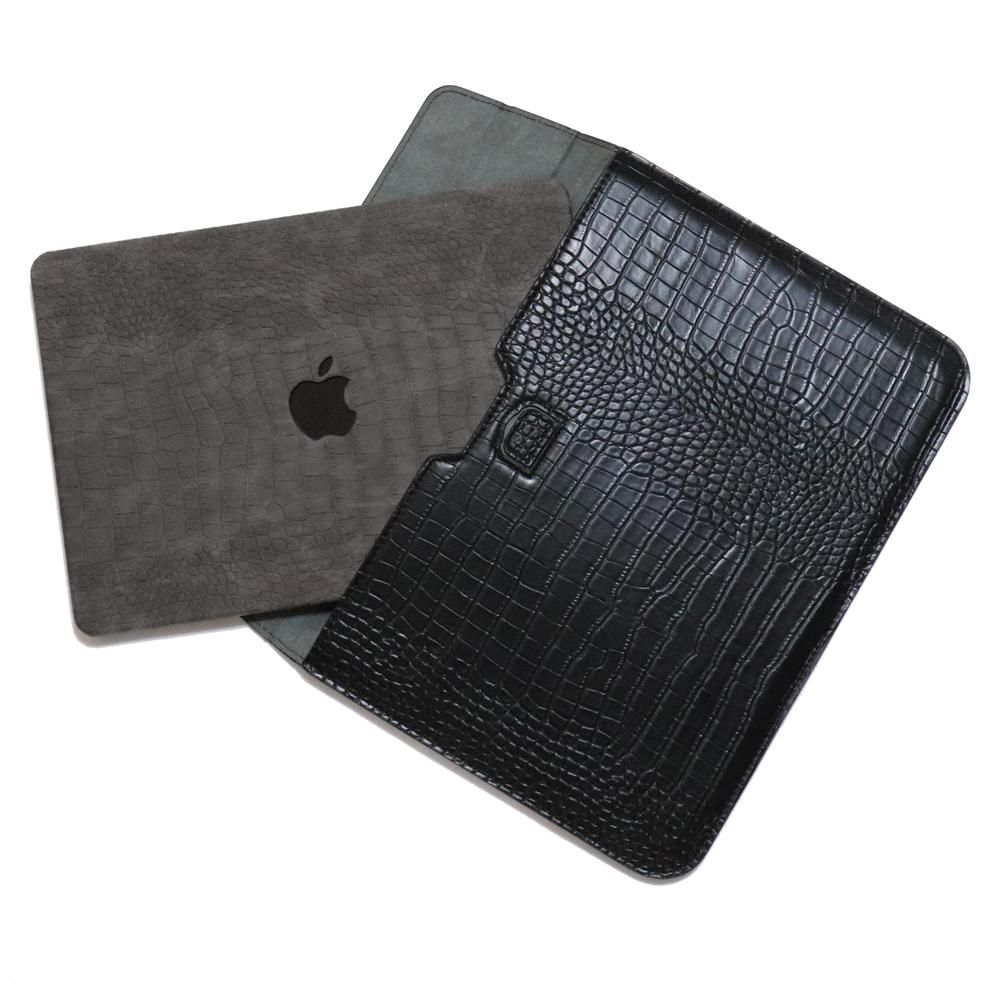 3 Piece Set】M4 / M3 / M2 / M1 Macbook Air Gray Crocodile Leather