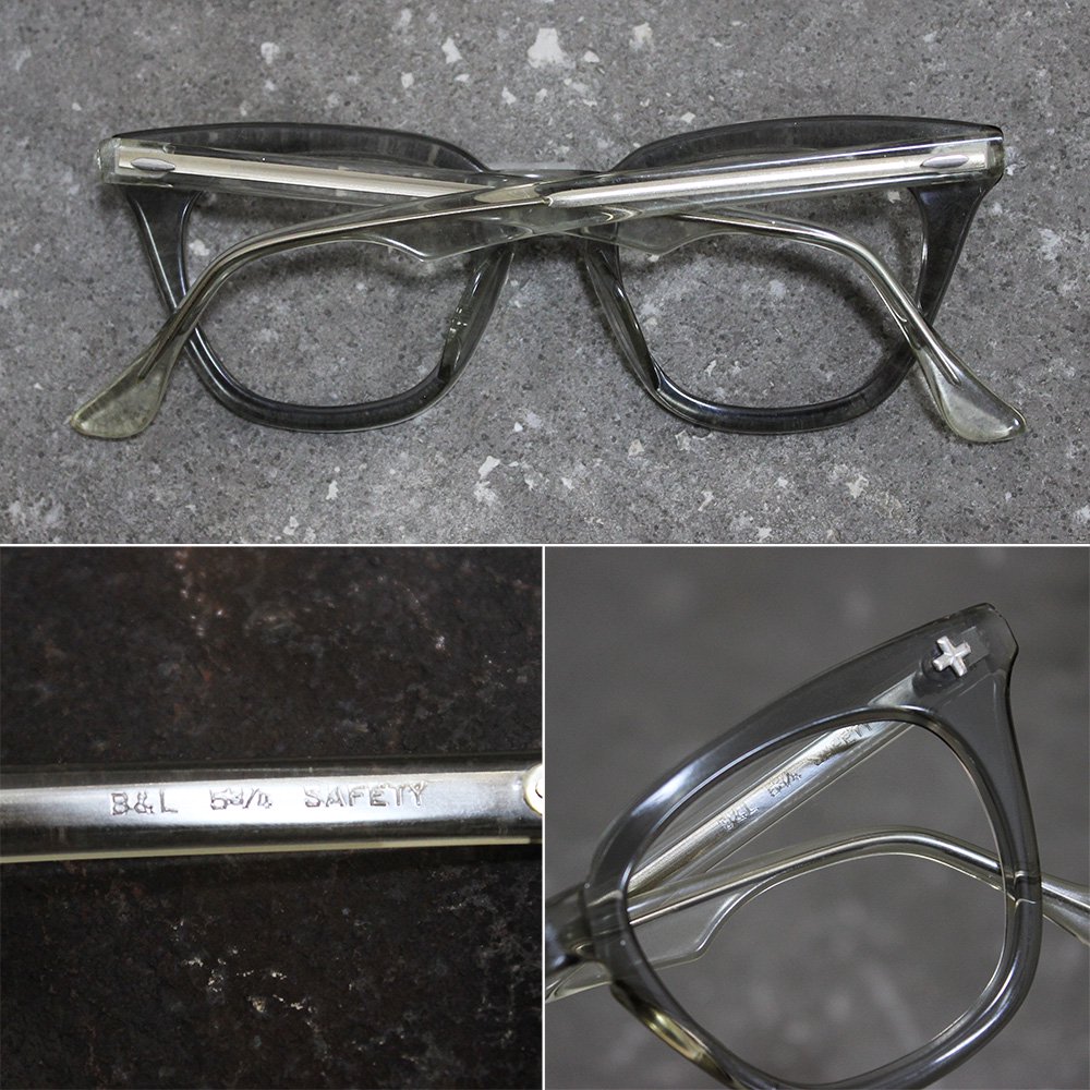 Vintage 1950's Bausch&Lomb "SAFETY" Eyeglasses - Gray- ｜ ヴィンテージ眼鏡 ...