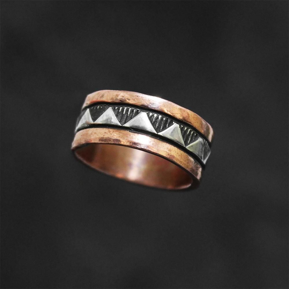 Navajo Indian Jewelry Copper Band Ring -Watson Smith- ｜ ナバホ族