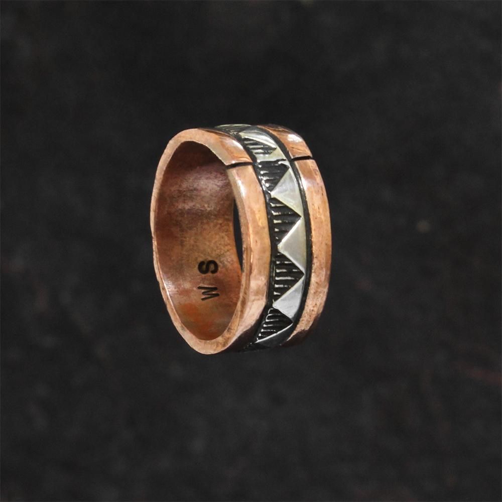 Navajo Indian Jewelry Copper Band Ring -Watson Smith- ｜ ナバホ族