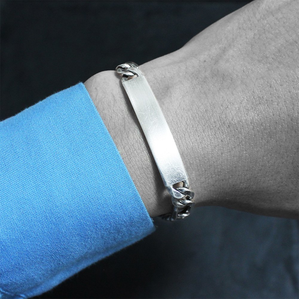 Vintage Italy ID Bracelet -Sterling Silver- ｜ ヴィンテージ