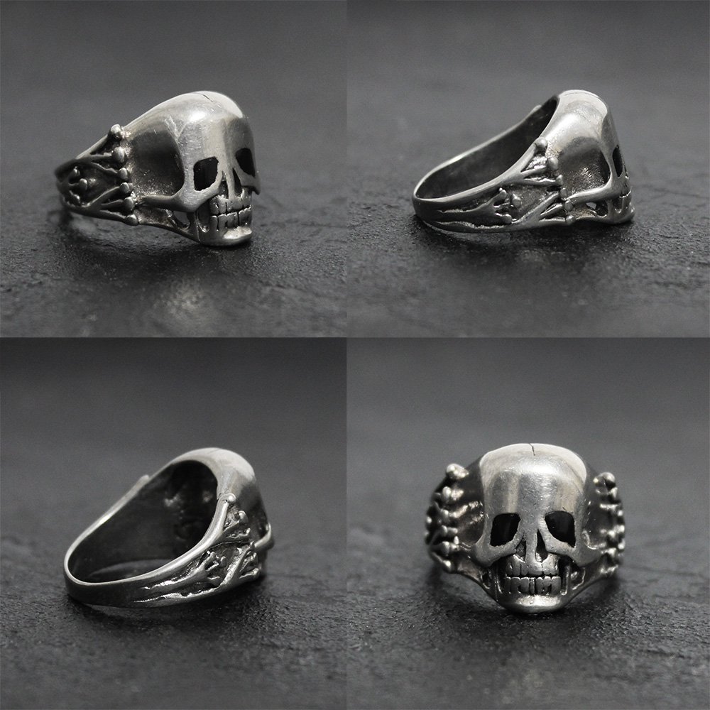 Vintage 1980's Gordon&Smith Skull Pinke Ring -Sterling Silver 