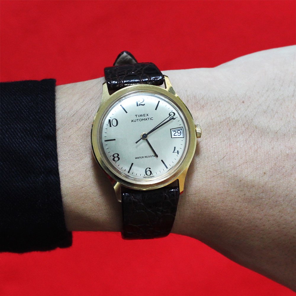 Vintage 70's TIMEX Wrist Watch Gold -Automatic- ｜ ビンテージ