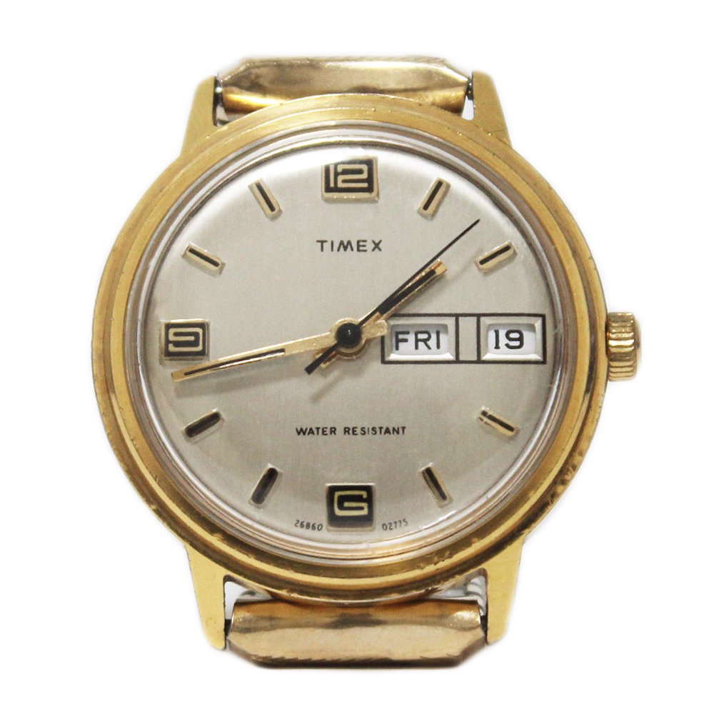 Vintage 70's TIMEX Wrist Watch -Hand Winding- with 10K GF Bellows Belt ｜  ビンテージタイメックス American Classics