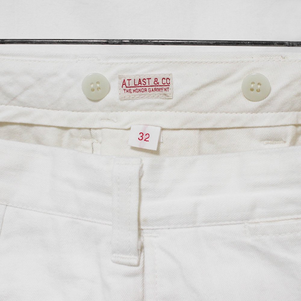 AtLast&Co White Herringborn Trousers -32- ｜ AtLast&Co (アット