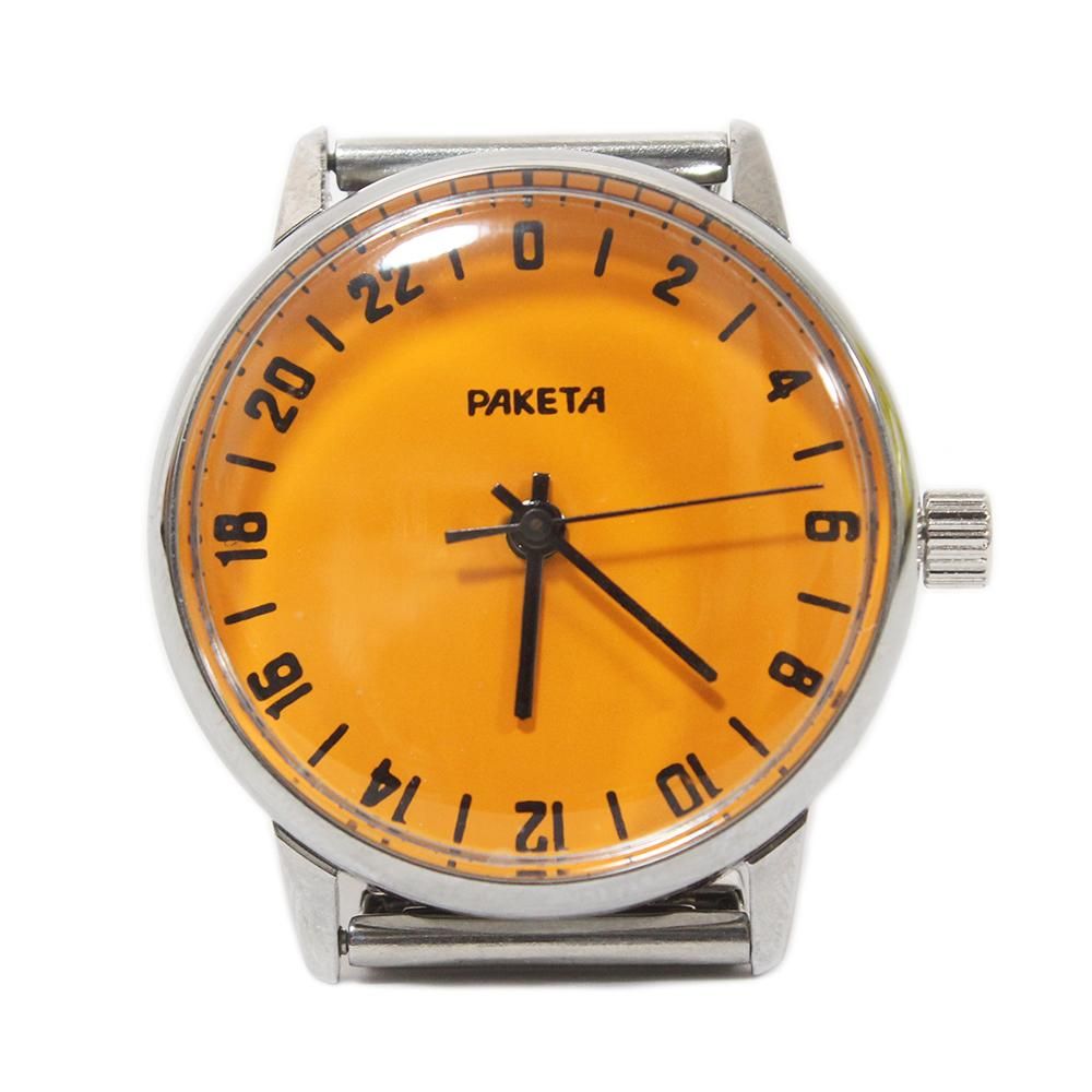 New Old Stock】RAKETA Russian Wrist Watch Orange Dial -24 hours movement- | ヴィンテージウォッチ - American Classics