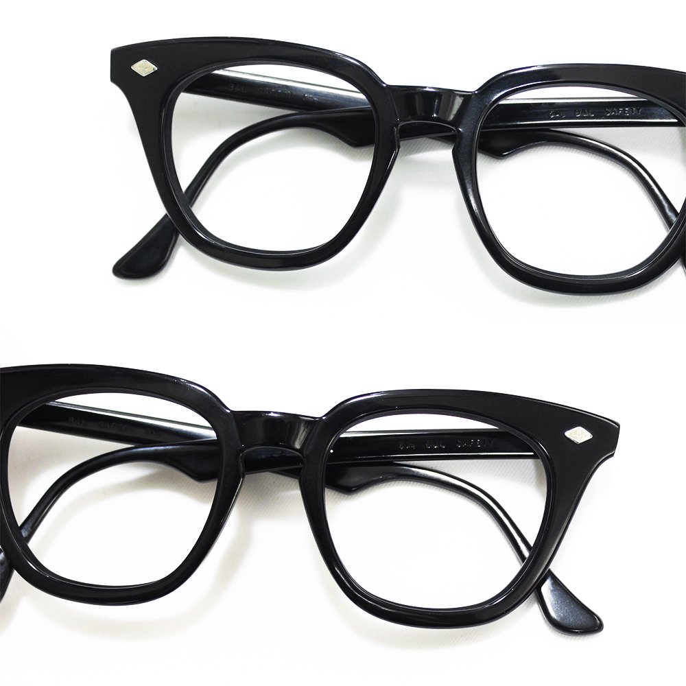 Vintage 1950's Bausch&Lomb "SAFETY" Dia Cross Eyeglasses Black [48-20 ...