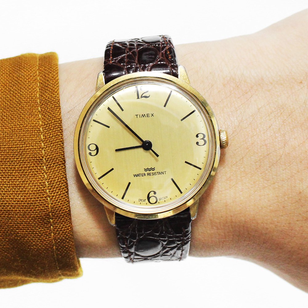 Vintage 1970's TIMEX Wrist Watch Gold -Made in Great Britain- ｜ ビンテージタイメックス  - American Classics