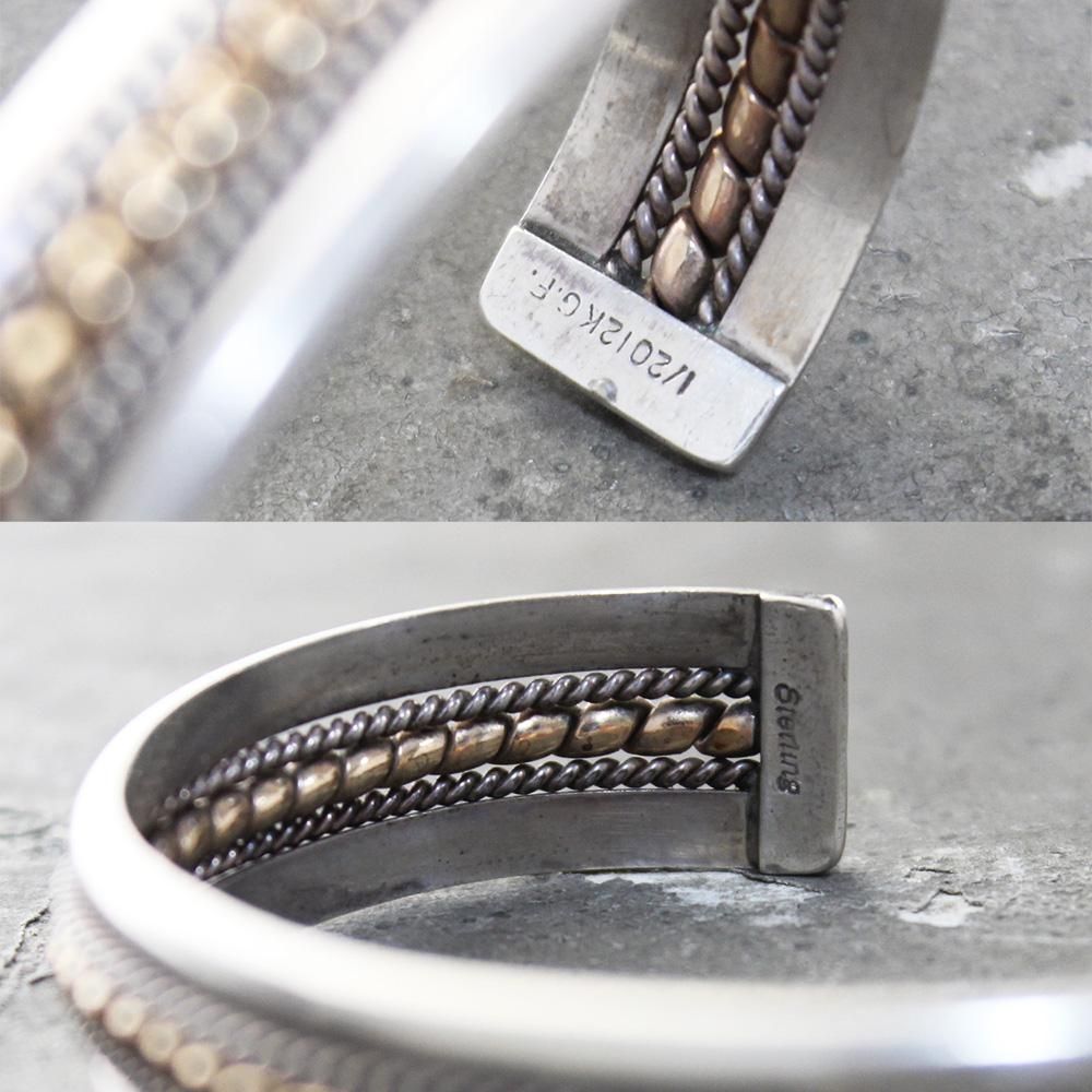 Vintage Navajo 12K Gold Wire Bangle -13mm wide- ｜ ナバホ族