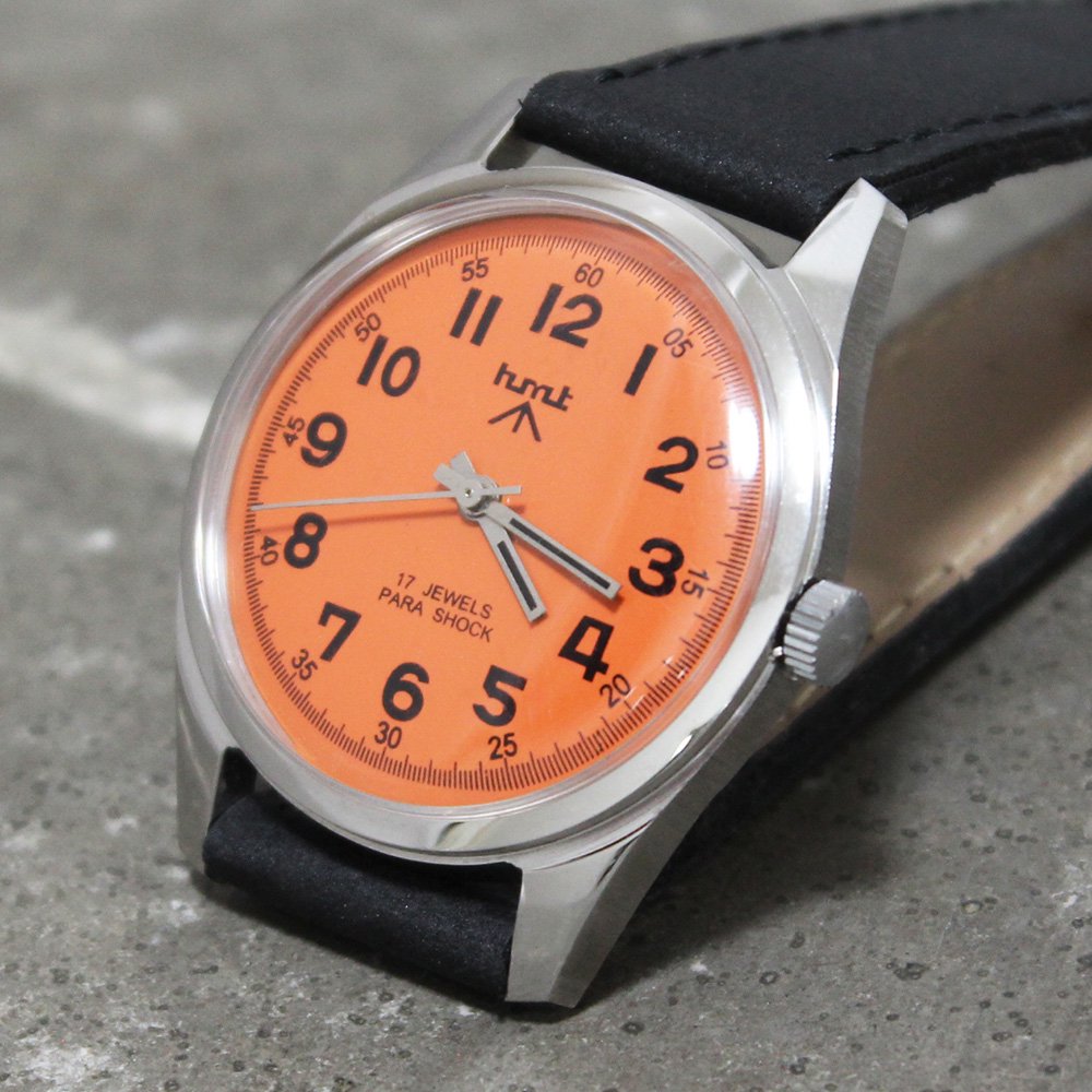 1980年代デッドストック レア☆オレンジ HMT ビンテージ 手巻き式 アンティークウォッチ 時計