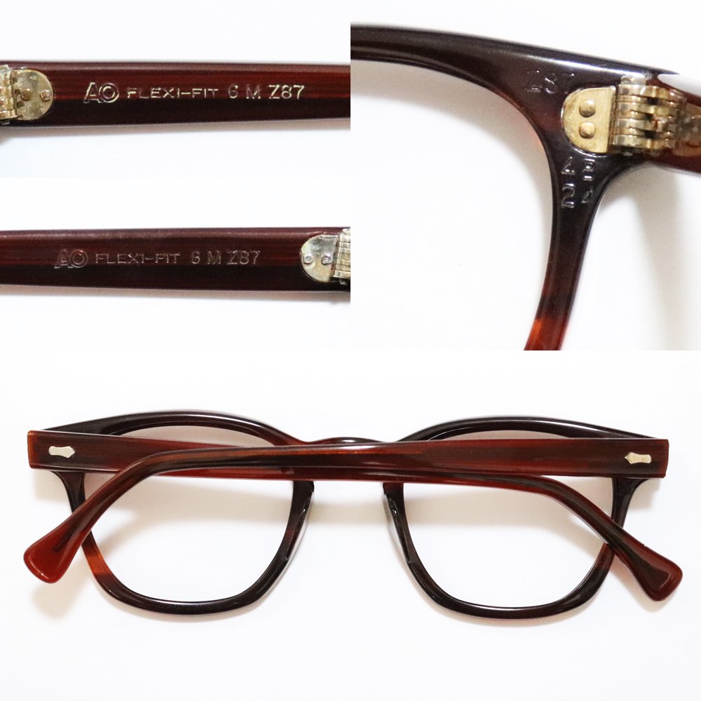 1950s AMERICAN OPTICAL 48 ブラウン ビンテージ 眼鏡-