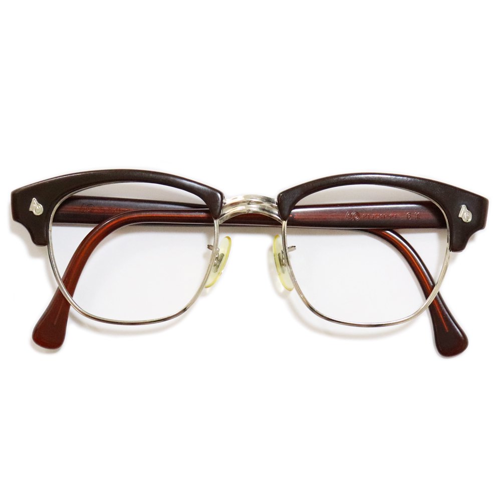 Vintage 1960's American Optical Browline Eyeglasses Brown -Made in U.S.A.-
