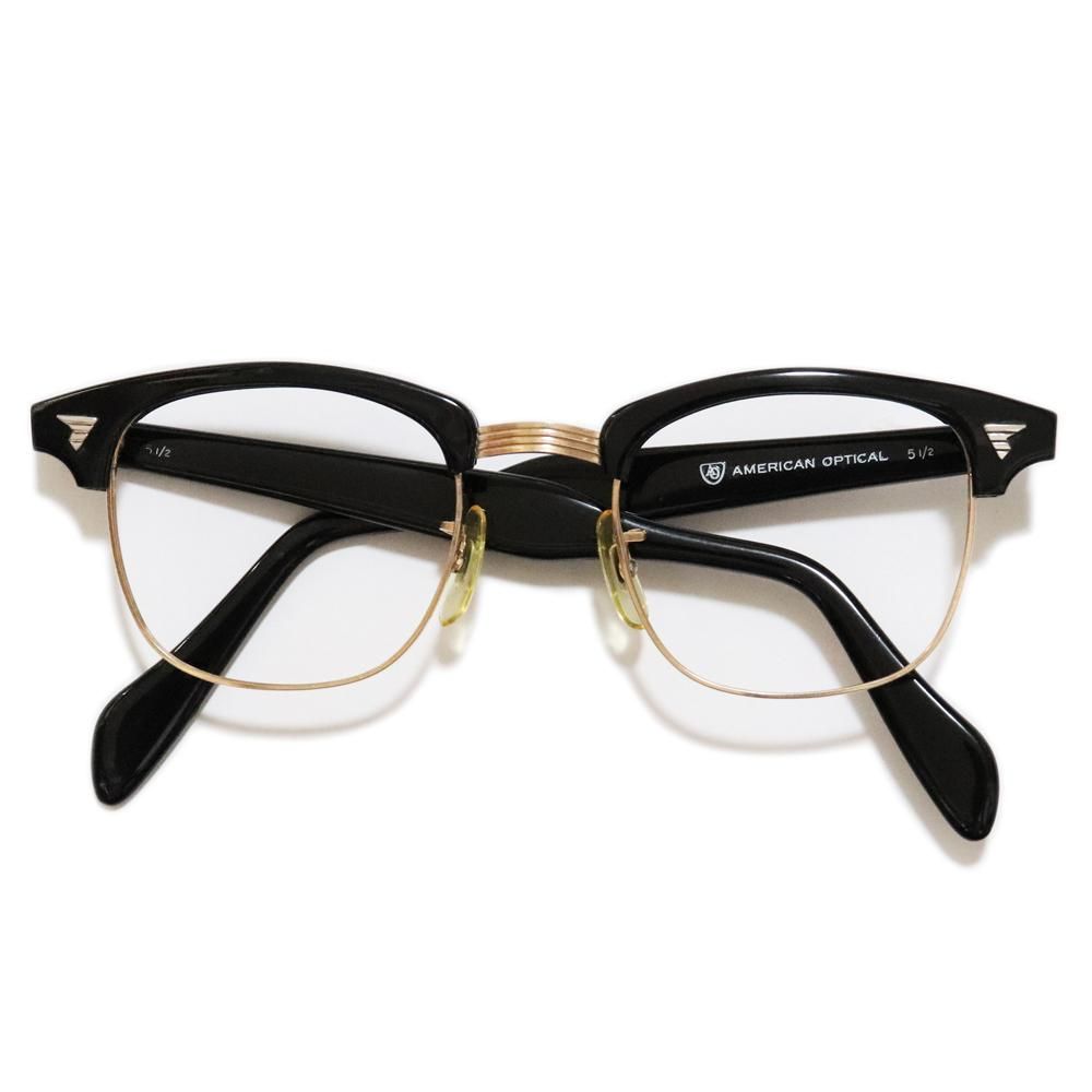 Vintage 1960's American Optical Malcolm X 12KGF Sirmont Eyeglasses  -Black- ｜ ビンテージ眼鏡 - American Classics