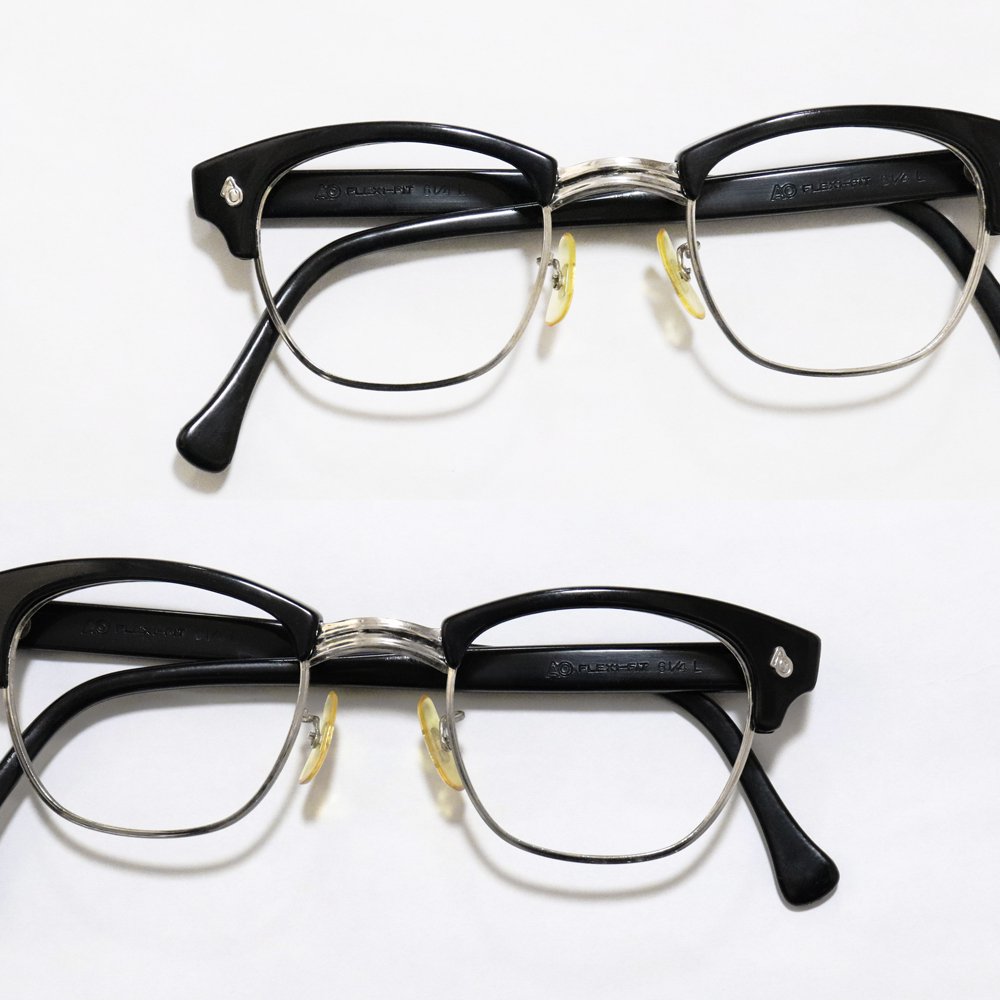 Vintage 1960's American Optical Browline Eyeglasses Black [48-24] -Made