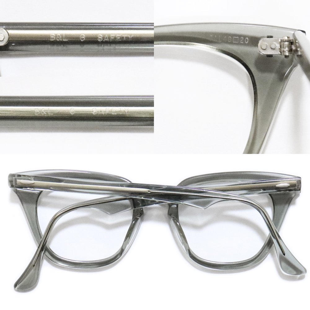 Vintage 1950's Bausch&Lomb "SAFETY" Eyeglasses -Made In U.S.A.- Smoke ...