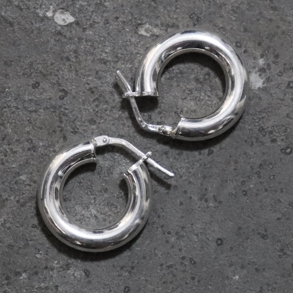 Italy 925 Silver Plain Fat Hoop Earring -1 Pair- ｜  イタリア製スターリングシルバープレーンファットフープピアス - American Classics