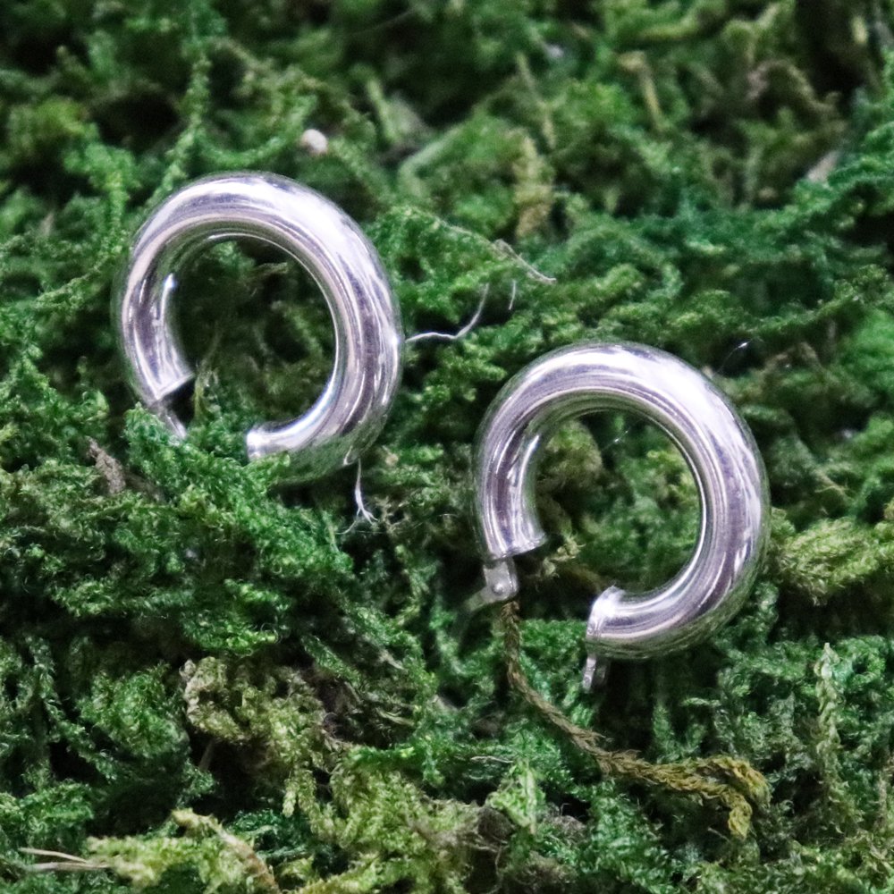 Italy 925 Silver Plain Fat Hoop Earring -1 Pair- ｜  イタリア製スターリングシルバープレーンファットフープピアス - American Classics