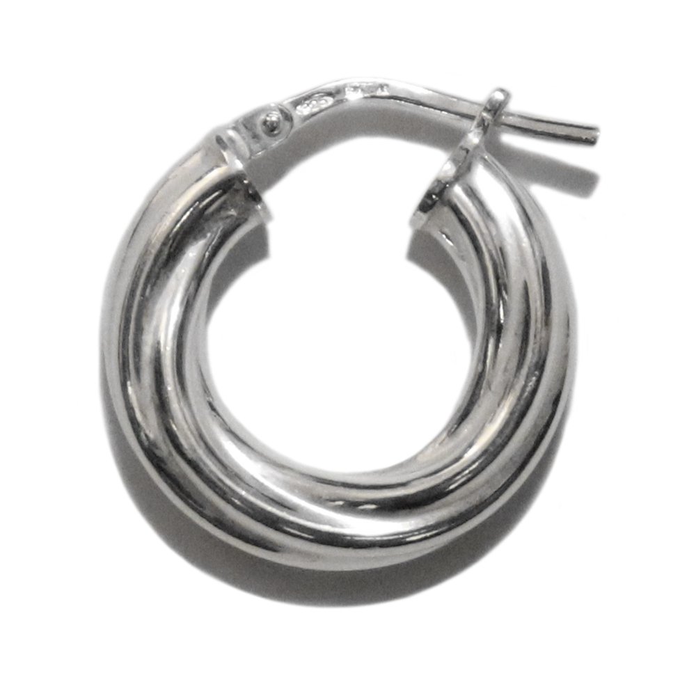 Italy 925 Silver Twist Fat Hoop Earring -1 Pair- ｜ イタリア製